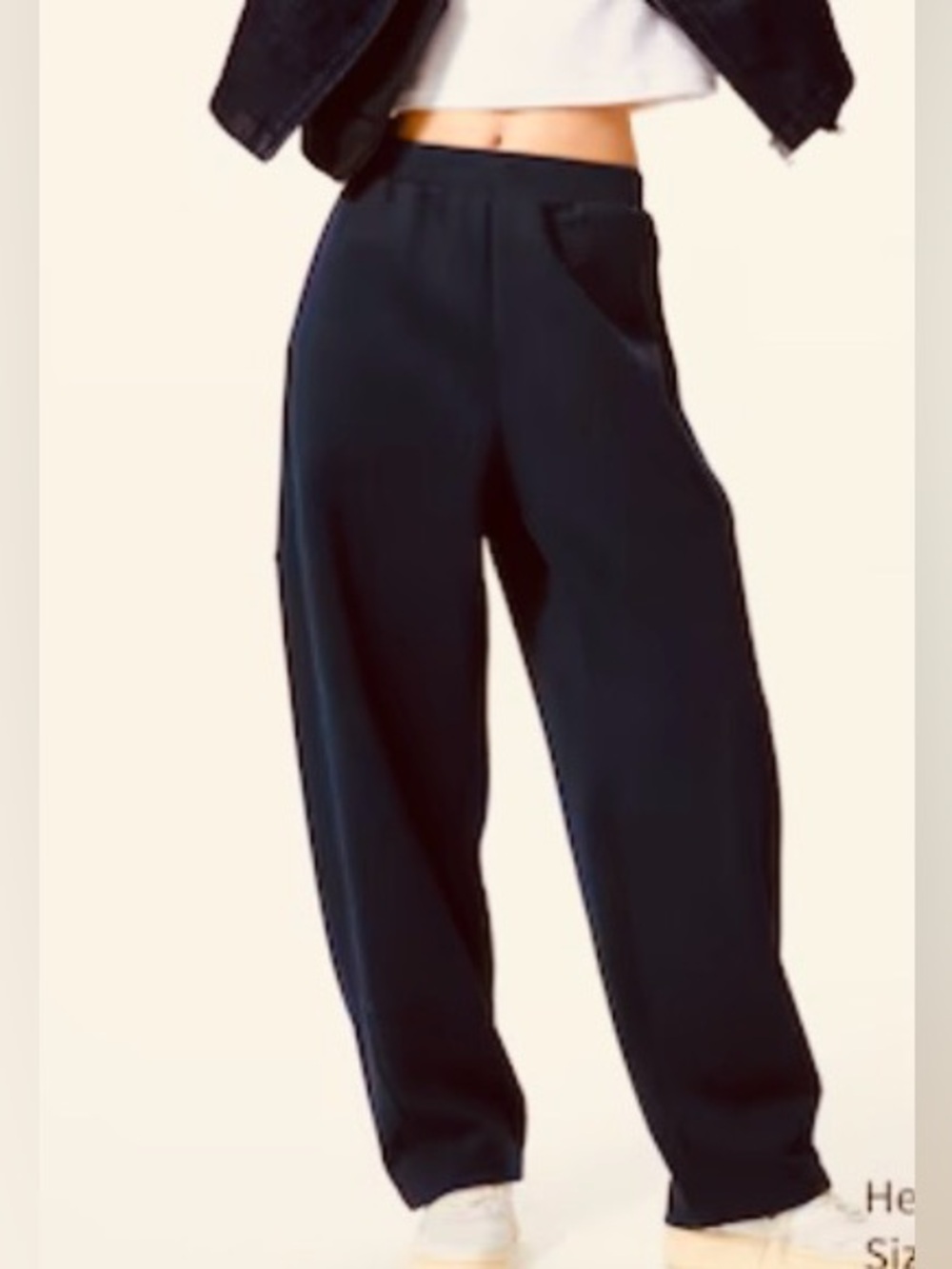 NWOT Uniqlo black barrel jersey pants teen 13 women xs s